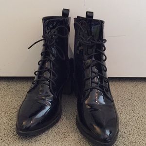 Zip Up Black Lace Boots